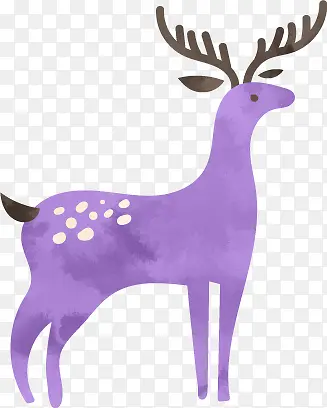 手绘紫色麋鹿