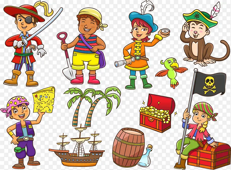 11款海盗装扮儿童和装饰物