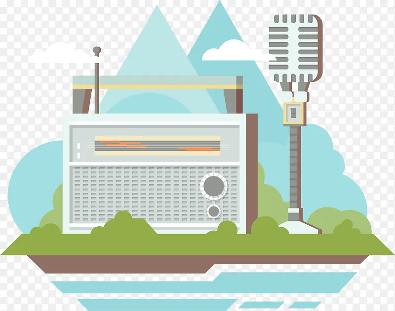 复古收音机麦克风自然背景