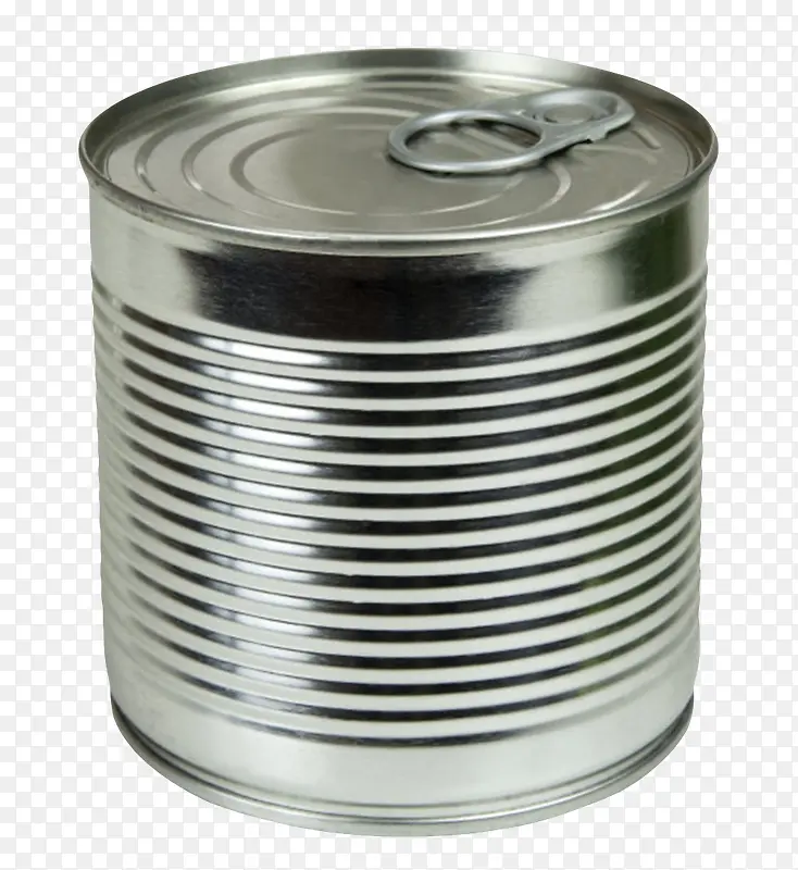 银色带螺纹的金属罐子实物