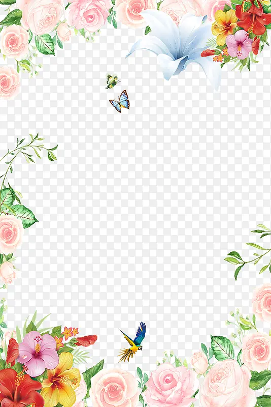 三八节柔美花卉背景装饰插图