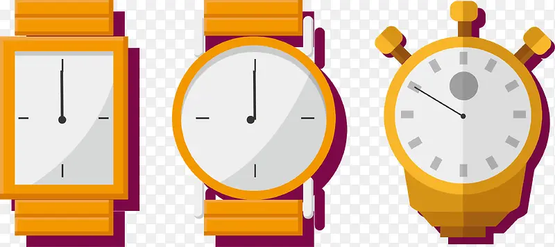 矢量扁平橙色的手表