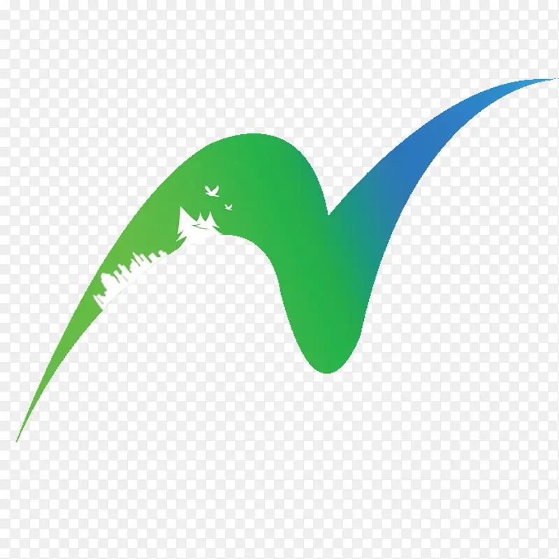绿色小鸟简约立体园林logo