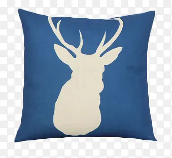 蓝色小鹿抱枕