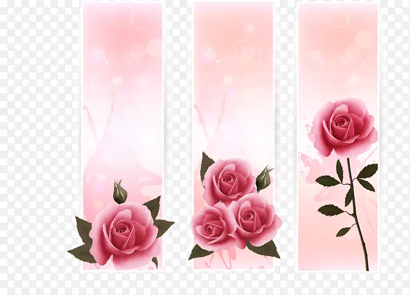 矢量玫瑰花竖式设计