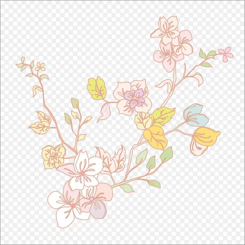 绚丽花卉矢量图