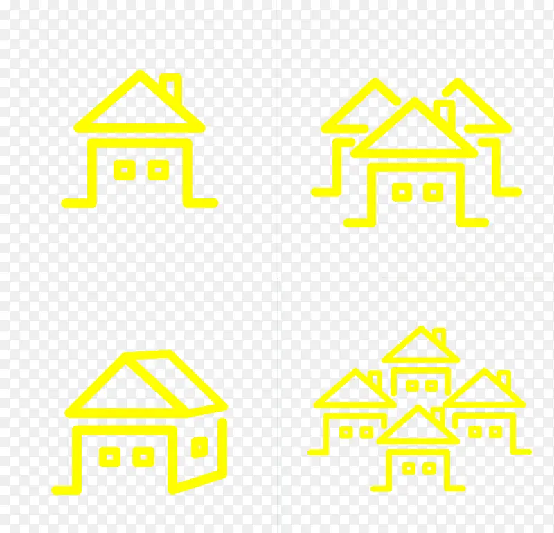 扁平化线型房屋icon