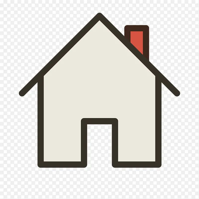 灰色手绘建筑房屋元素