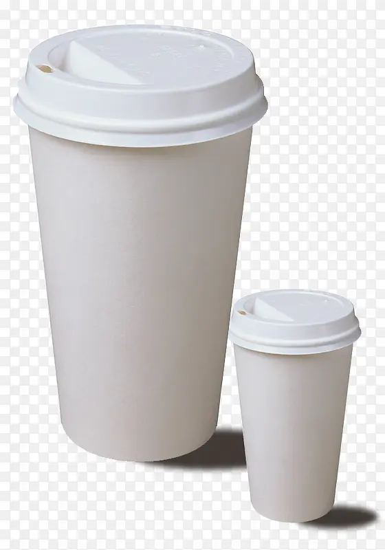 圆柱形白色塑料咖啡杯