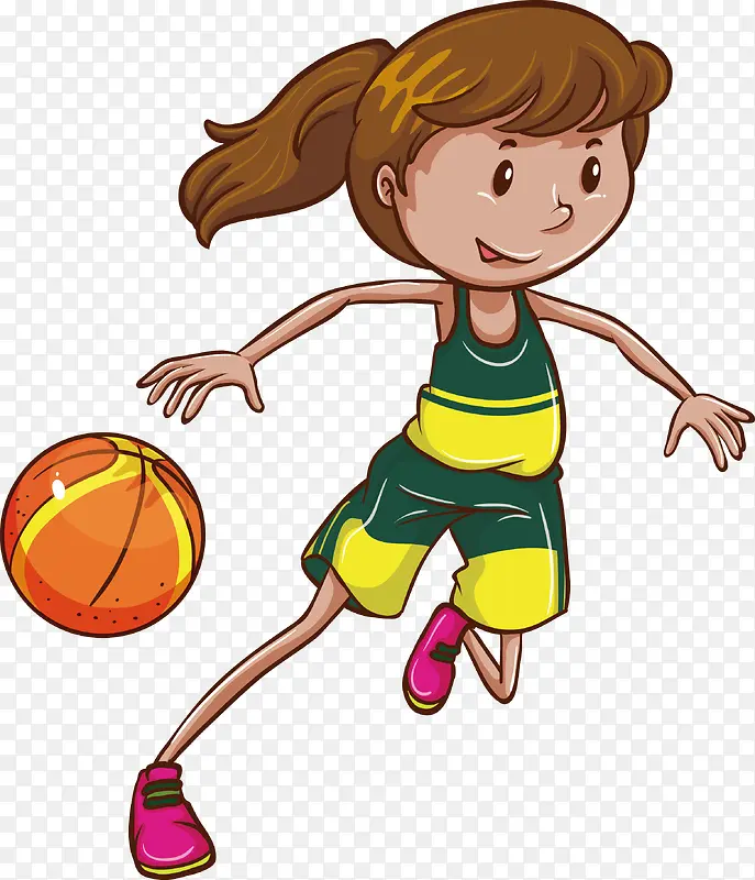 绿色少女篮球比赛