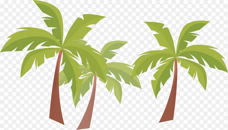 矢量手绘椰子树