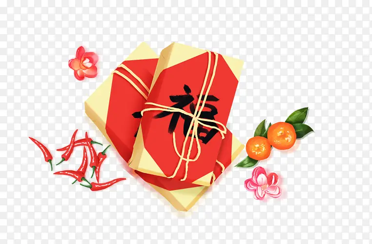 春节传统礼物装饰插图