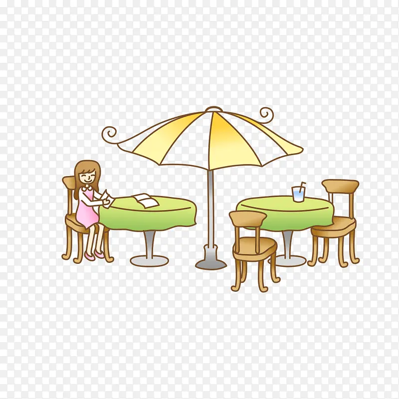 遮阳伞休息桌