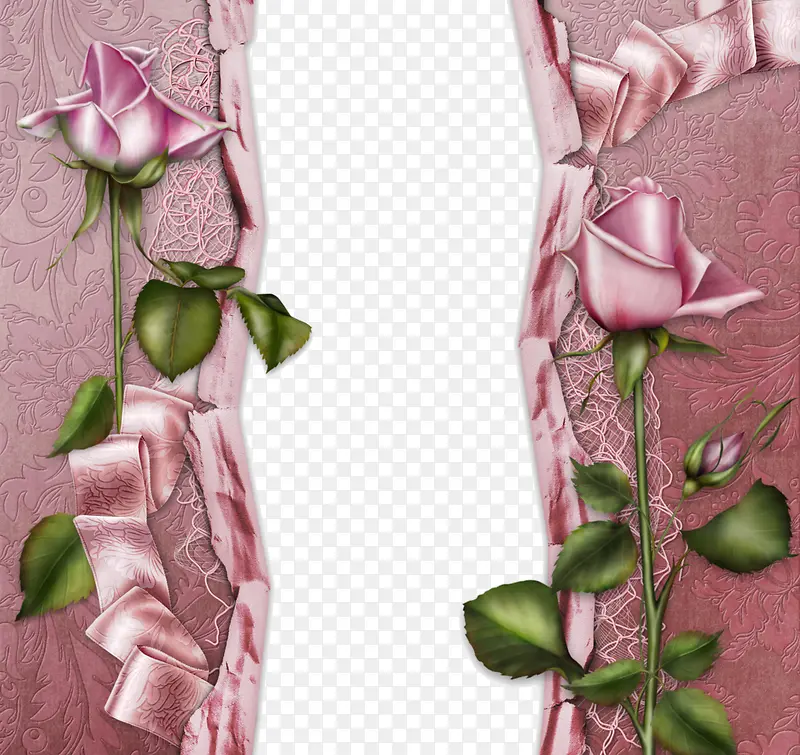 粉色玫瑰相框