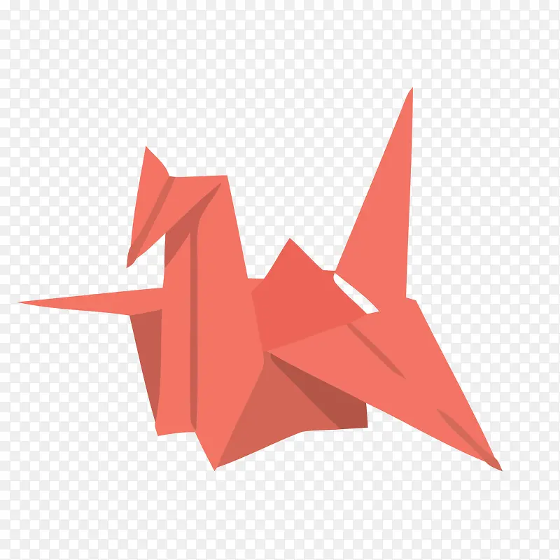 红色立体纸鹤