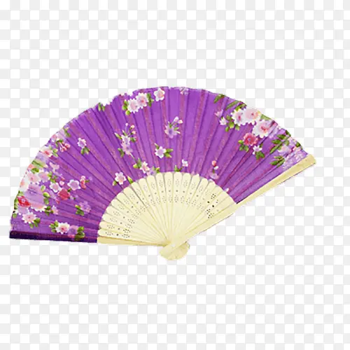 紫色碎花日本折扇