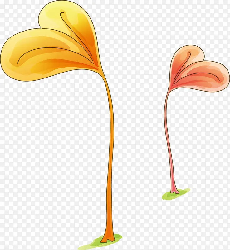 手绘植物胚芽插图矢量图
