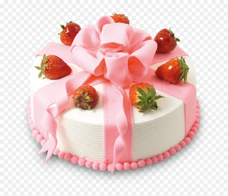 浪漫可爱手工花朵草莓蛋糕