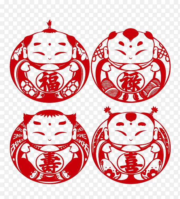 娃娃剪纸