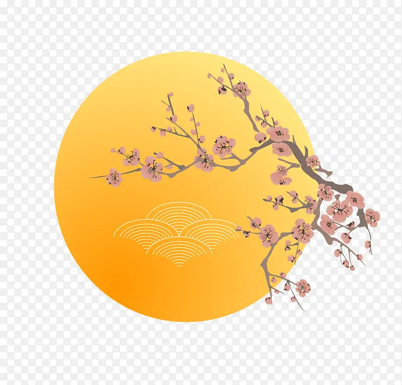 梅花圆月