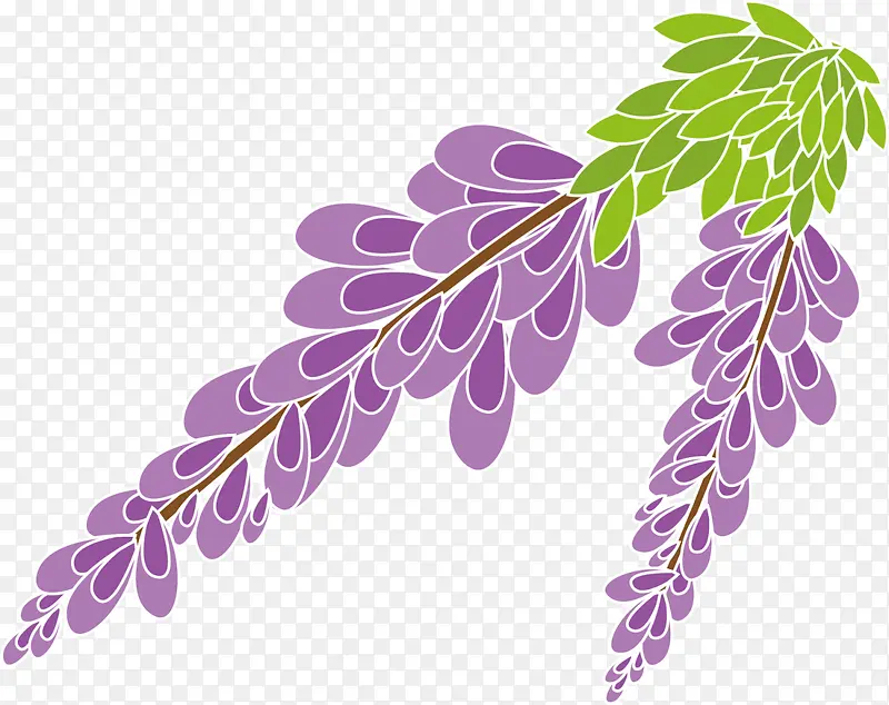 紫色卡通扁平花藤