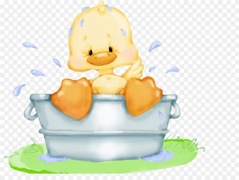 洗澡的小鸭子