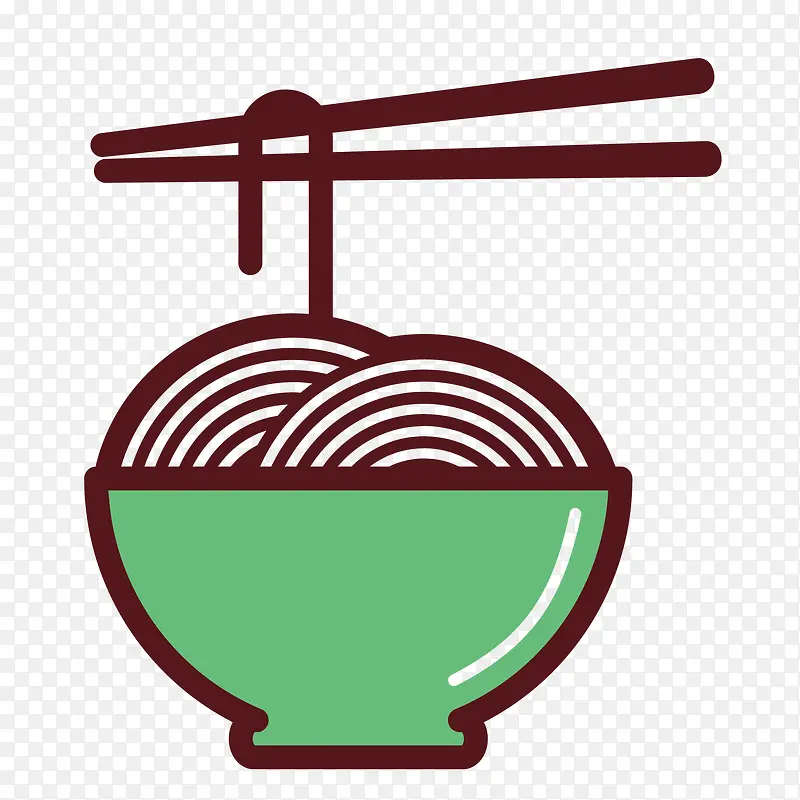 矢量面条和筷子