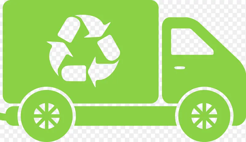 矢量绿色回收汽车素材图