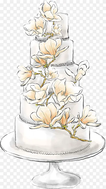 花朵和高层蛋糕简图