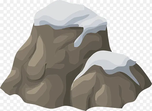 覆盖积雪的岩石
