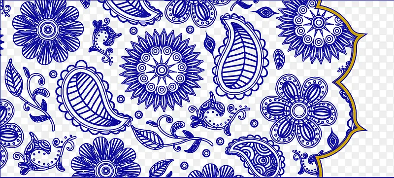 banner青花瓷花纹底纹