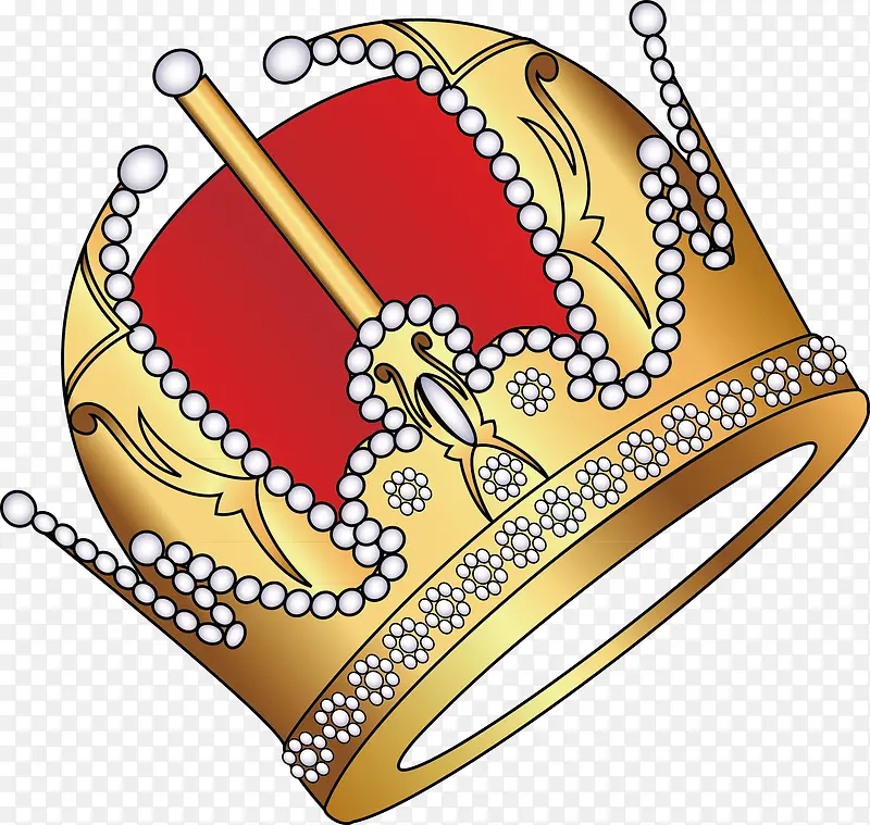 红色皇冠装饰设计矢量