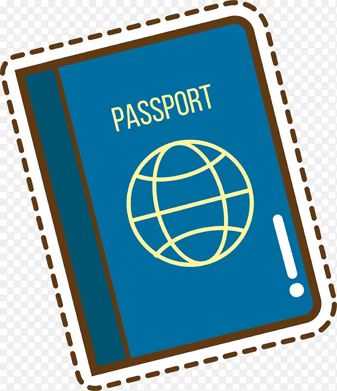 蓝色通行证护照贴纸