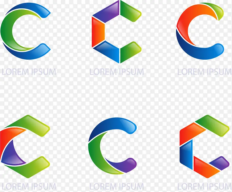 矢量手绘C字母