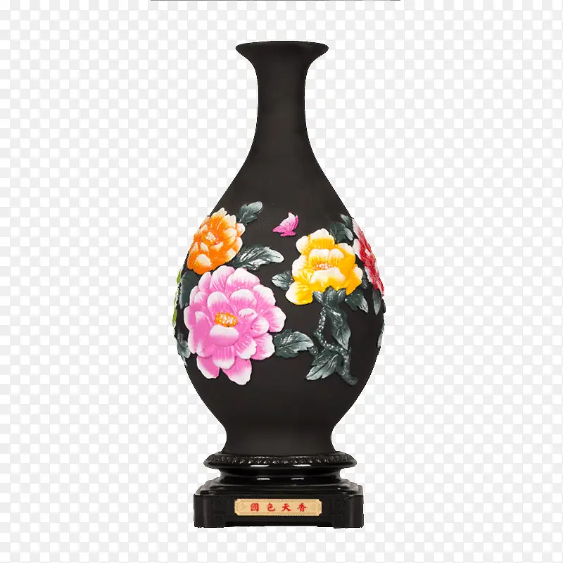 乔迁新居礼品花瓶摆件手绘牡丹花