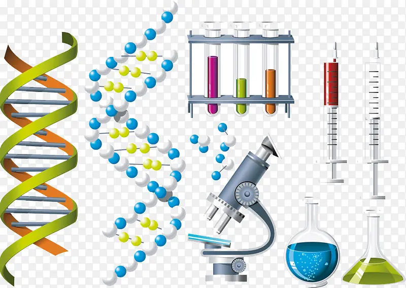 基因DNA和显微镜高清免扣素材