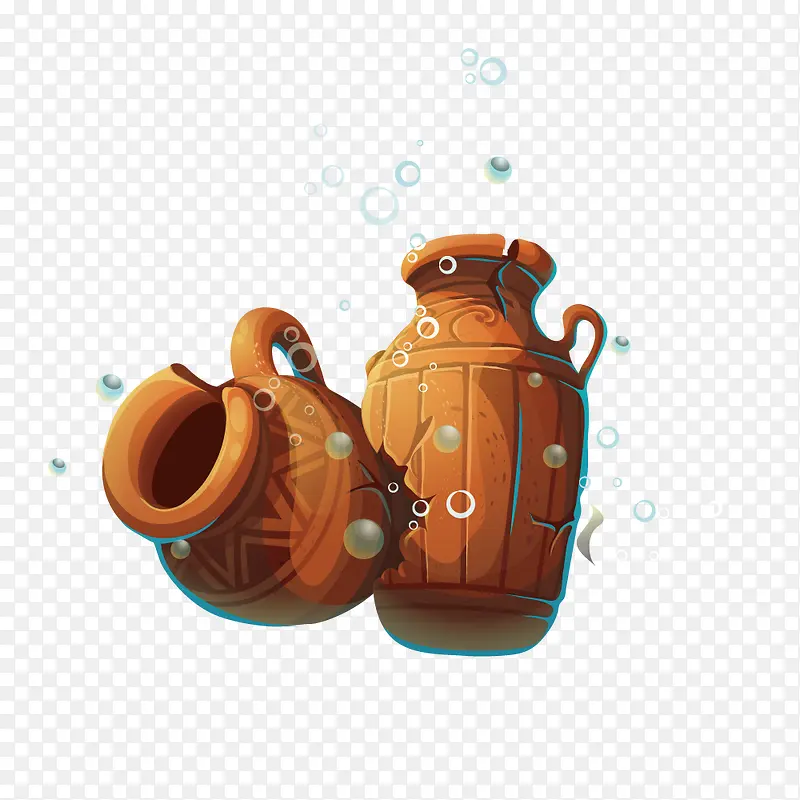 棕色破裂陶瓷罐子