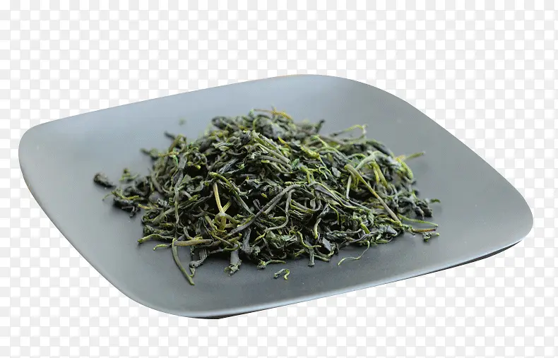 盘子里的苦丁茶叶