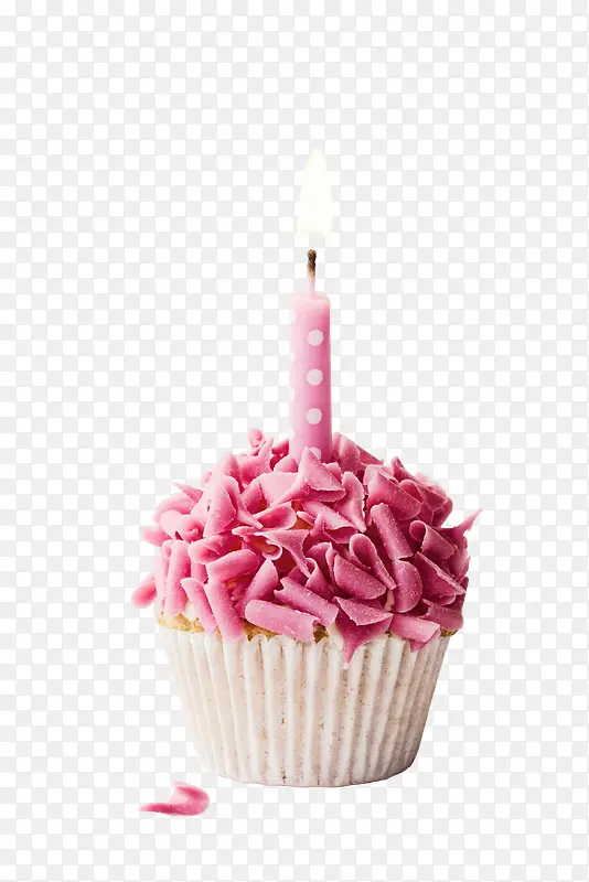 插着蜡烛的粉色玫瑰蛋糕