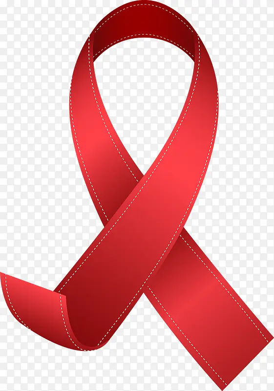可爱世界艾滋病日红丝带矢量图