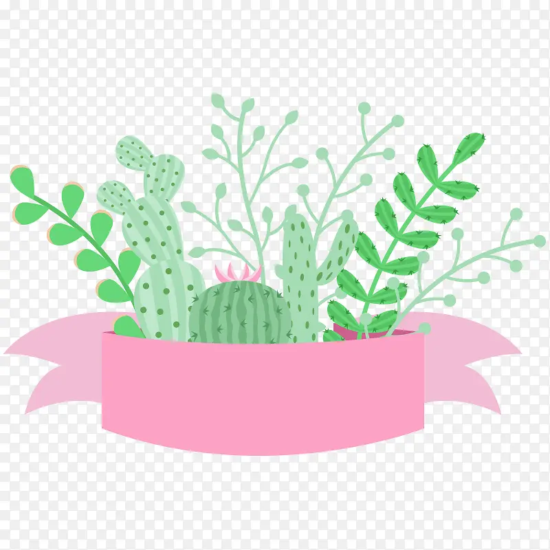 唯美小清新可爱卡通植物标题装饰
