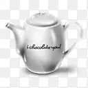 白色银质茶壶