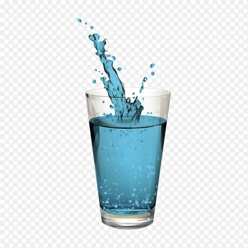 水杯装饰蓝色水特效