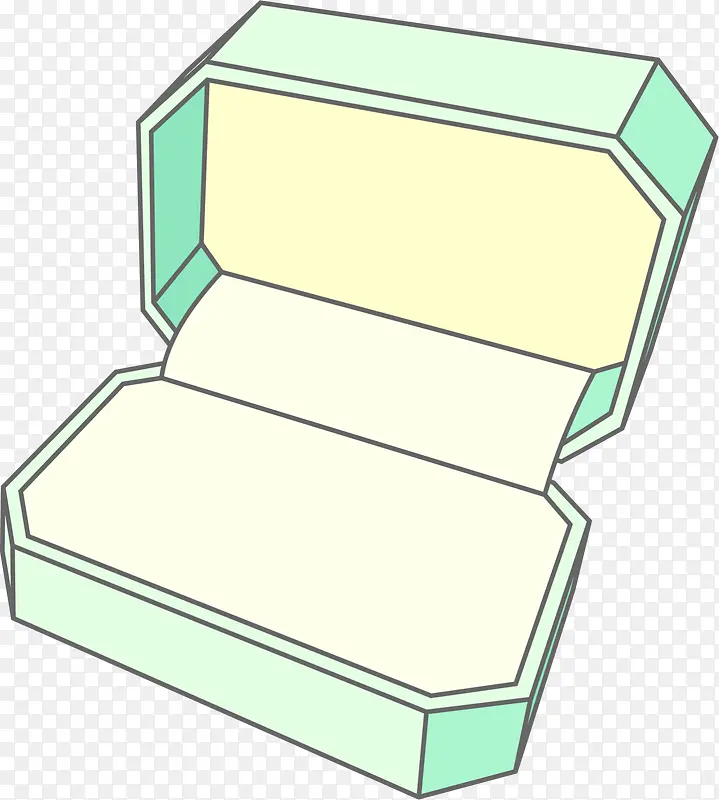 绿色立体婚礼首饰盒