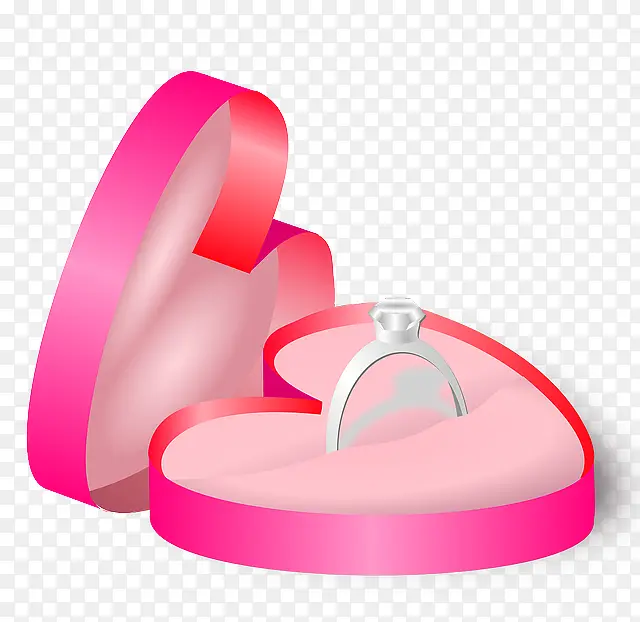 心形粉红色戒指盒