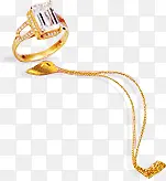 黄金钻石珠宝项链戒指