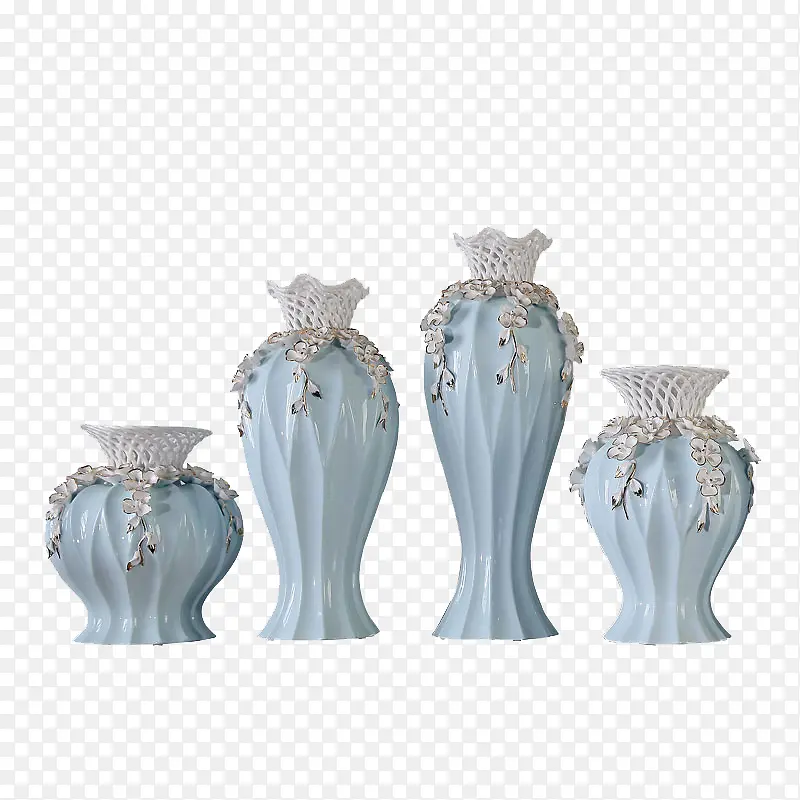 四个陶瓷花瓶摆件