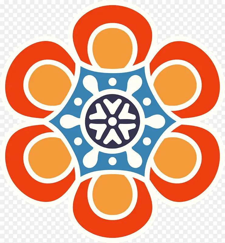 简约彩色民族风花纹