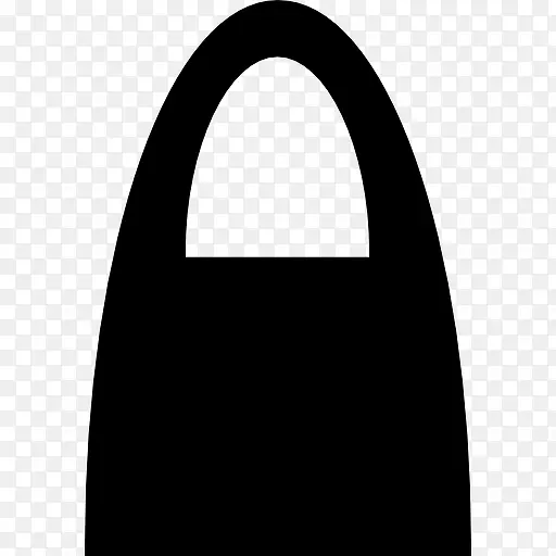 黑色的购物袋的轮廓大处理图标