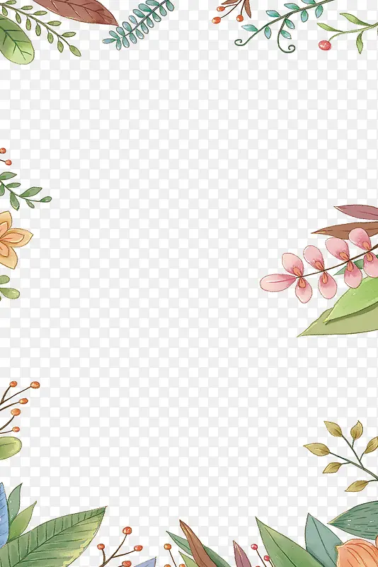 三八节手绘花卉装饰背景插图